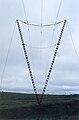abgespannter Mast mit Isolatorenkette als Leiteraufhängung