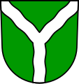 Weiße Wellendeichsel im redenden Wappen (Spraitbach DE)