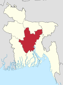 Kart over Dhaka