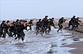 IRGCN frogmen mostly equipped with Z-84 submachine guns in an amphibious exercise of Great Prophet IX war games exercise
