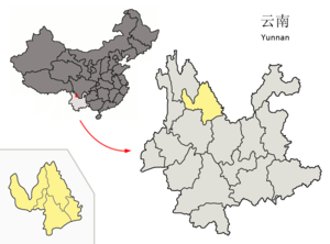 Location of Lijiang City Prefecture