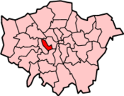 Localização do borough de Kensington e Chelsea na Região de Londres