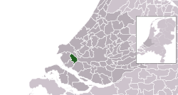 Highlighted position of Brielle in a municipal map of South Holland