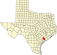 Locatie van Jackson County in Texas