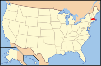 Kort over USA med Massachusetts markeret