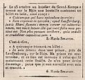 Flaskepost på latin funnet i Rhinen høsten 1816: «Jeg er arrestert i et fengsel nær Laufenburg ved Rhinen. Mitt fengsel er under bakken, og lenken ukjent for den personen som nå leser dette arket. Jeg kan ikke skrive mer, fordi jeg blir overvåket med omhu og grusomhet.» Gjengitt i pariseravisa Le Moniteur Universel.