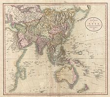 An 1806 British map showing two possible locations of (Los) Jardines northeast of the Mariana Islands