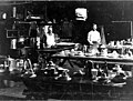 Cookhouse interior, unidentified logging camp, Pacific Northwest, circa 1900