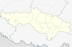 Mapa konturowa żupanii pożedzko-slawońskiej, w centrum znajduje się punkt z opisem „Bankovci”