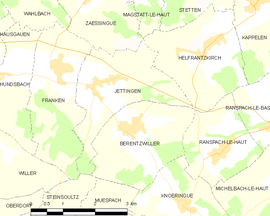 Mapa obce Jettingen