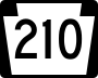 Pennsylvania Route 210 marker