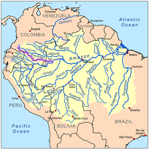 Localização do rio Putumayo/Içá