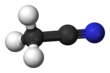 Ball and stick model of acetonitrile