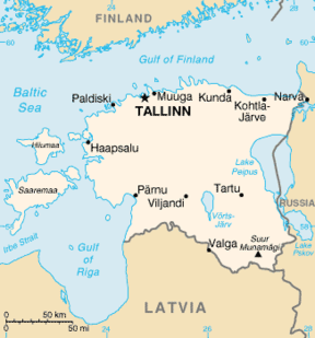 Kart over Estland