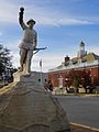 This statue of a WWI doughboy, with his arm outstretched, honors the men from Eufaula who perished in the war. It was erected and dedicated in 1920.