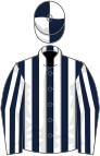 Blue and white stripes, quartered cap