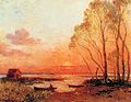 Ferdinand du Puigaudeau : Coucher de soleil en Brière.