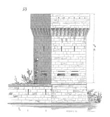 Dessin d'une tour carrée.