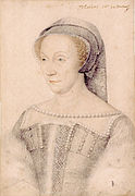 Portrait drawing of Diana de Poitiers, workshop of François Clouet