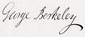 signature de George Berkeley