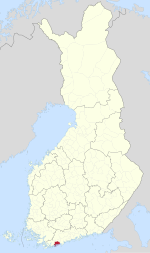Location o Ingå in Finland
