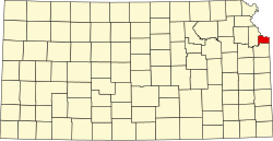 Karte von Wyandotte County innerhalb von Kansas