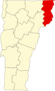 State map highlighting Essex County