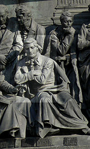 Горельеф Грибоедова на памятнике «1000-летие России» в Великом Новгороде