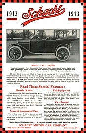 1913 Schacht advertisement in Cycle and Automobile Trade Journal
