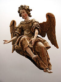 Ange (1650), bois polychrome.