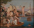 François Bocion: Jeux nautiques sur le lac Léman (La fête de la Navigation). Öl auf Leinwand. 1870