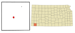 Location within Stevens County and Kansas