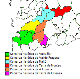 Comarcas históricas que integram a comarca oficial de Vigo
