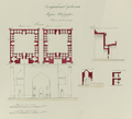 four-iwan plan, section, and elevation