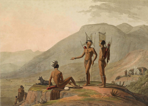 Bosquimanos armados para una expedición (1804)