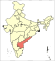 भारत के म��नचित्र पर आंध्र प्रदेश अंकित