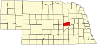 Map of Nebraska highlighting Nance County