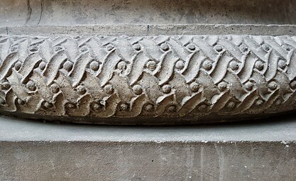 Roman guilloche on the base of a column of the Trajaneum from Pergamon, now in the Pergamon Museum, Berlin, Germany, unknown architect, 115-30 AD