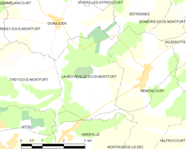 Mapa obce La Neuveville-sous-Montfort