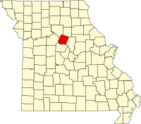 Map of Misuri highlighting Howard County