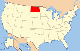 Charte vo dr USA, North Dakota markiert