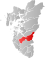 Gjesdal markert med rødt på fylkeskartet
