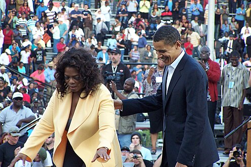 Oprah Winfrey gant Barack Obama e 2007