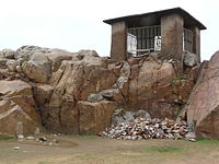 Shelter on the surrounding rocky landscape