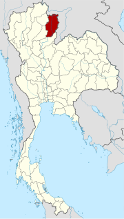 Karte von Thailand mit der Provinz Nan hervorgehoben