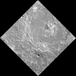Higher resolution view showing the hollows around the central peak