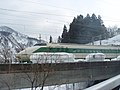 200 series shinkansen train on Tanigawa service near Gala-Yuzawa Station
