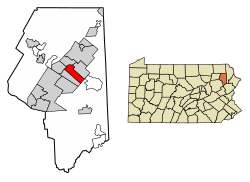 Location of Olyphant in Lackawanna County, Pennsylvania