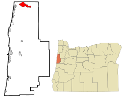 Location of Rose Lodge, Oregon