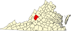 Karte von Rockbridge County innerhalb von Virginia